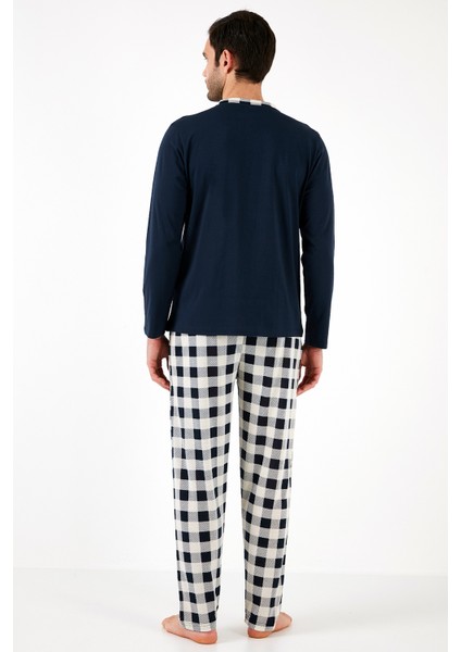 Kareli Pamuklu Regular Fit Uzun Kollu Pijama Takımı Erkek PİJAMA TAKIMI 60961003