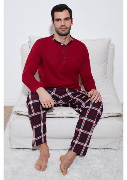 Ekoseli Pamuklu Regular Fit Uzun Kollu Pijama Takımı Erkek PİJAMA TAKIMI 60961005