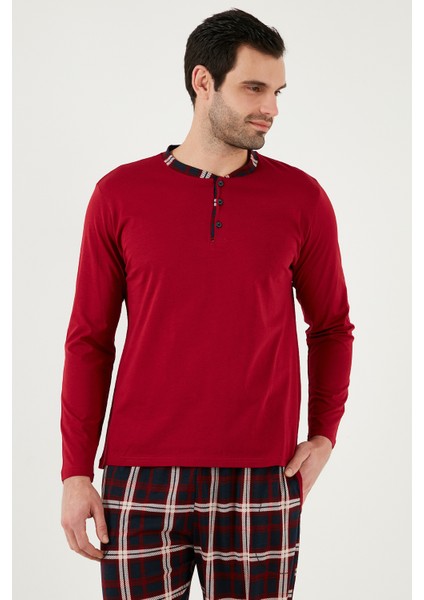 Ekoseli Pamuklu Regular Fit Uzun Kollu Pijama Takımı Erkek PİJAMA TAKIMI 60961005