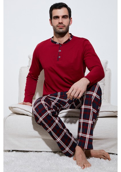 Ekoseli Pamuklu Regular Fit Uzun Kollu Pijama Takımı Erkek PİJAMA TAKIMI 60961005