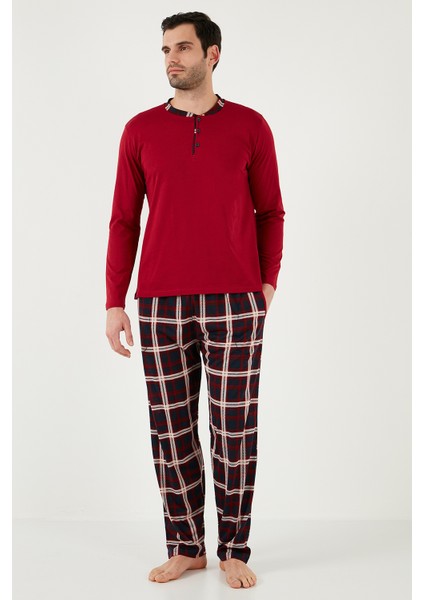 Ekoseli Pamuklu Regular Fit Uzun Kollu Pijama Takımı Erkek PİJAMA TAKIMI 60961005