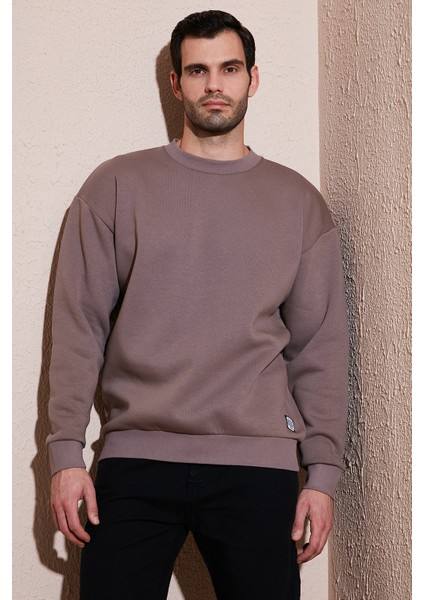 Regular Fit Bisiklet Yaka Pamuklu İçi Tüylü Yumuşak Şardonlu Sweat Erkek SWEAT 5905255