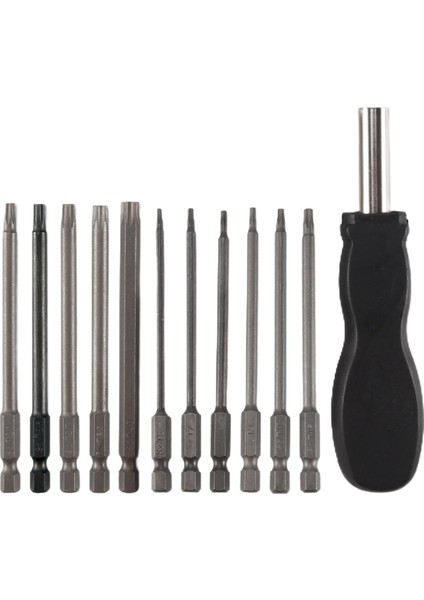 11 Paket 75MM Torx Tornavida Ucu Seti 1/4 Inç Altıgen Şaft T6-T40 Yıldız Alet Takımı 1 Saplı (Yurt Dışından)