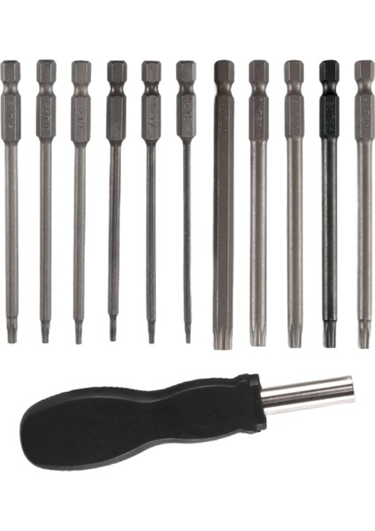 11 Paket 75MM Torx Tornavida Ucu Seti 1/4 Inç Altıgen Şaft T6-T40 Yıldız Alet Takımı 1 Saplı (Yurt Dışından)