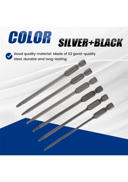 11 Paket 75MM Torx Tornavida Ucu Seti 1/4 Inç Altıgen Şaft T6-T40 Yıldız Alet Takımı 1 Saplı (Yurt Dışından)