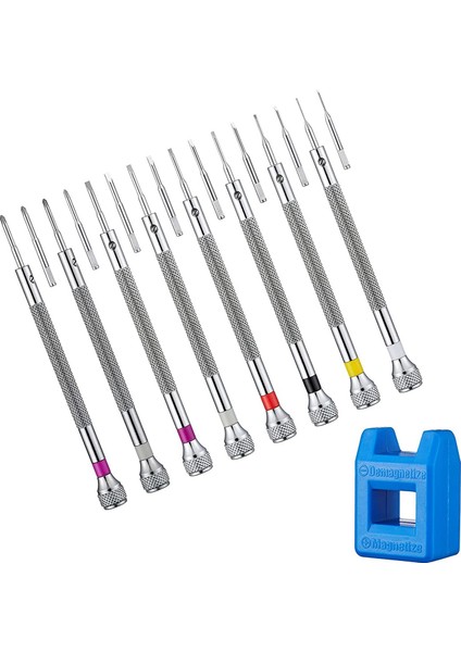 Mikro Hassas Mücevher Tornavidası 0.6-1.6mm 8 Parça Saat Seti 8 Ekstra Yedek Bıçakla (Yurt Dışından)