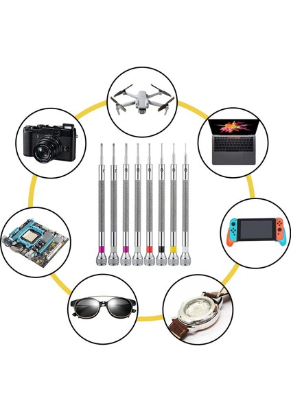 Mikro Hassas Mücevher Tornavidası 0.6-1.6mm 8 Parça Saat Seti 8 Ekstra Yedek Bıçakla (Yurt Dışından)
