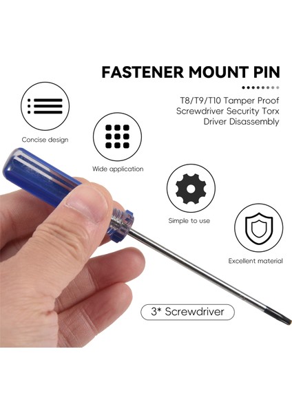 Tamper Proof Tornavida, T8/T9/T10 Tamper Proof Tornavida Güvenlik Torx Sürücü Sökme, Mavi (Yurt Dışından)