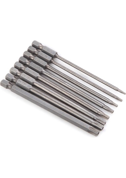 Tornavida Başlığı Seti, 8 Parça 100 mm Tornavida Seti S2 Çok Amaçlı Genişletilmiş Altıgen Saplı, Gümüş (Yurt Dışından)