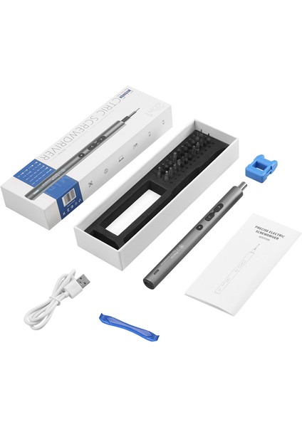 Tornavida Seti, Elektrikli Tornavida 28'i 1 Arada Set Büyük Kapasiteli Güç Çoklu Aksesuar Hassas Aletler, Gümüş-Gri (Yurt Dışından)