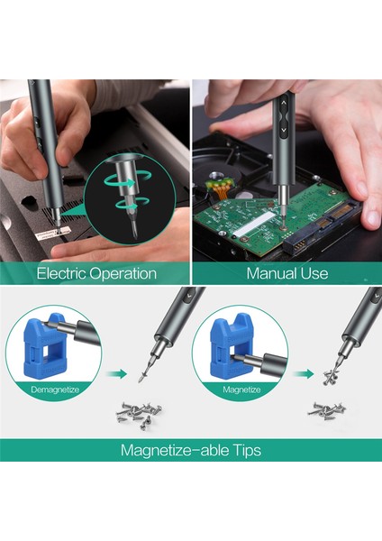 Tornavida Seti, Elektrikli Tornavida 28'i 1 Arada Set Büyük Kapasiteli Güç Çoklu Aksesuar Hassas Aletler, Gümüş-Gri (Yurt Dışından) fırsatları