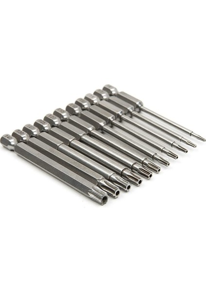 Tornavida Ucu, 11 Adet Manyetik T6-T40 Torx Tornavida Ucu Seti Yıldız 6 Nokta Matkap Uçları Araçları 3 Inç Uzunluk, Gümüş (Yurt Dışından)