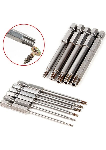 Tornavida Ucu, 11 Adet Manyetik T6-T40 Torx Tornavida Ucu Seti Yıldız 6 Nokta Matkap Uçları Araçları 3 Inç Uzunluk, Gümüş (Yurt Dışından)