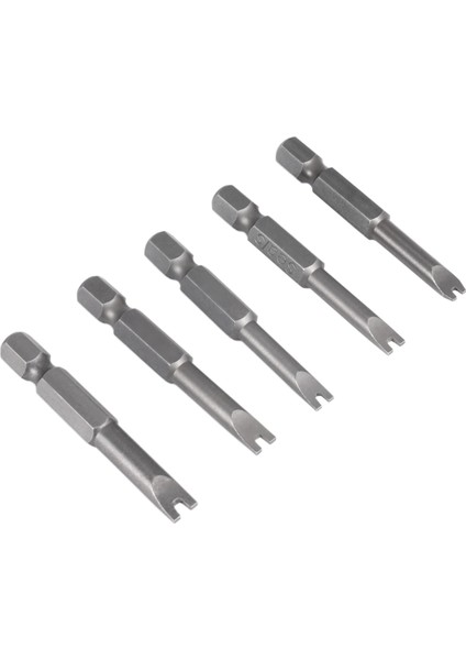 Tornavida, 5 Adet Set Güvenlik Ucu Tamper Proof Tornavida Matkap Tornavida Uçları Altıgen Şaft Manyetik U Şekilli 1/4 Inç El, Gümüş (Yurt Dışından)