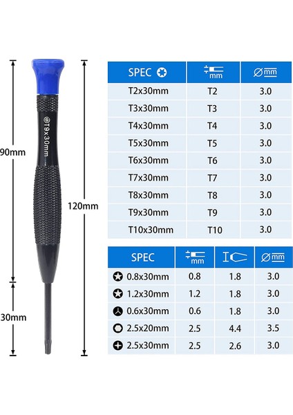 30'u 1 Arada Torx Tornavida Seti Manyetik Hassas Set Düz Uçlu Mini Tornavidalar Esd Cımbızlar (Yurt Dışından)