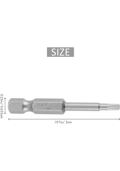 Tornavida Ucu, 13 Adet 1/4 Inç Tornavida Ucu Seti S2 Çelik Altıgen Şaft T5-T45 Manyetik Torx Yıldız 6 Noktalı Tornavida, Gümüş (Yurt Dışından)