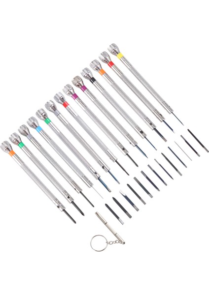 Takım Çelik Tornavida, 13 Parça Mini Hassas Saat Tornavida Mücevher Seti 0.6-2.0 mm Ekstra Yedek Bıçaklarla, Gümüş (Yurt Dışından) modelleri