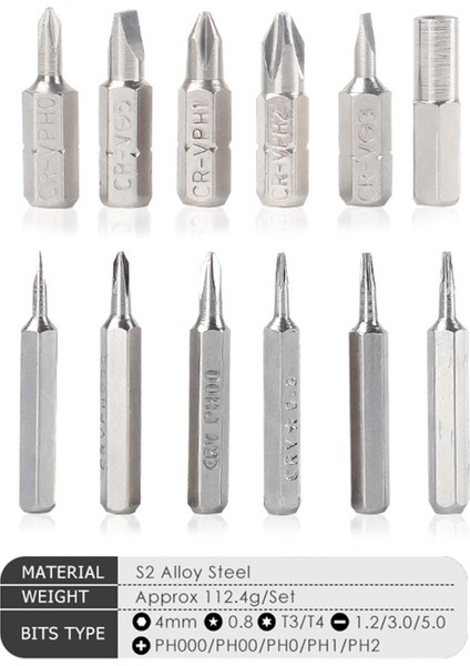 Cırcırlı Tornavida, 13'ü 1 Arada Set Cırcırlı Tornavida Hassas Torx Altıgen Yivli Çıkarılabilir Uçlar Çift Yönlü Döndürme Saplı Taşınabilir El Aleti, Kırmızı ve Siyah (Yurt Dışından)