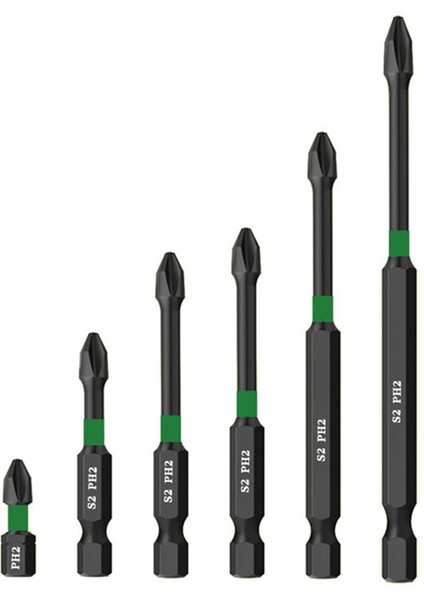 Tornavida Ucu, 12 Parça Manyetik Tornavida Ucu Seti, S2 Alaşımlı Çelik Malzeme Darbeli Uçlar, 1/4 Inç Altıgen Şaftlar (25-150MM), Siyah ve Yeşil (Yurt Dışından)