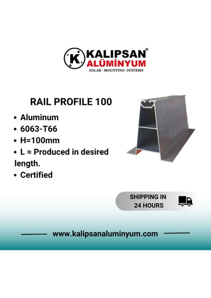 100'LÜK Aşık Ray Profili (1000 mm 6 Adet)