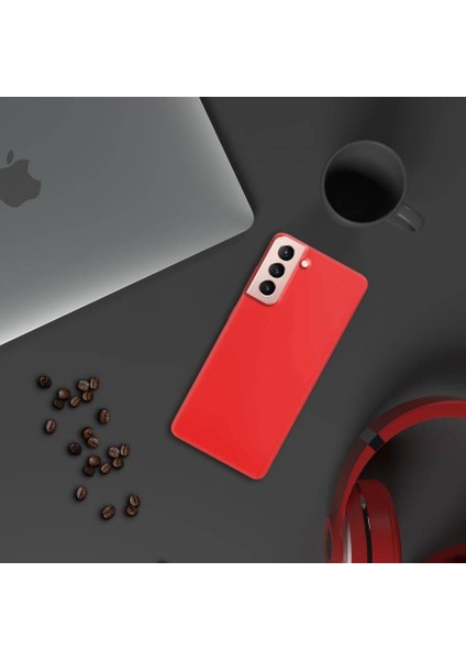 Samsung Galaxy S22 Plus İnce Mat Silikon Kılıf Kırmızı modelleri