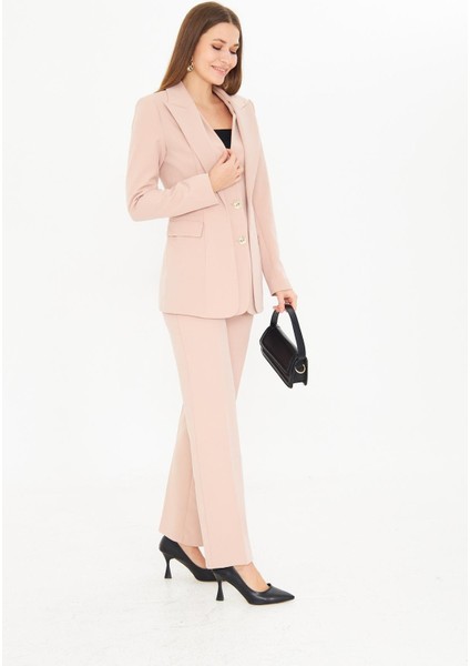 Yelek Görünümlü 3 Gold Düğme Takım Bej fırsatları