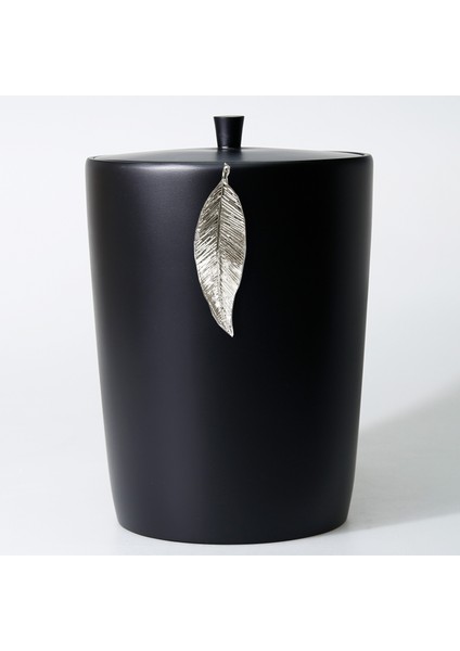 Leaf Çöp Kovası Siyah Gümüş
