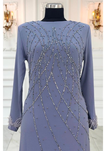 Asude Tesettür Abiye Gri fiyatları