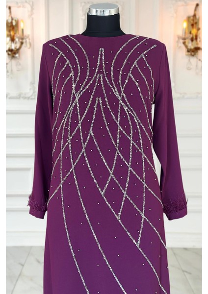 Asude Tesettür Abiye Mürdüm fiyatları