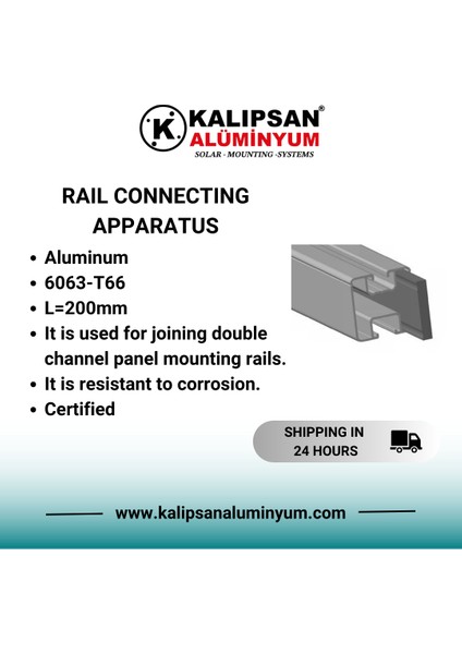 Çift Kanallı Panel Montaj Rayı Birleştirme Aparatı (25 Adet )