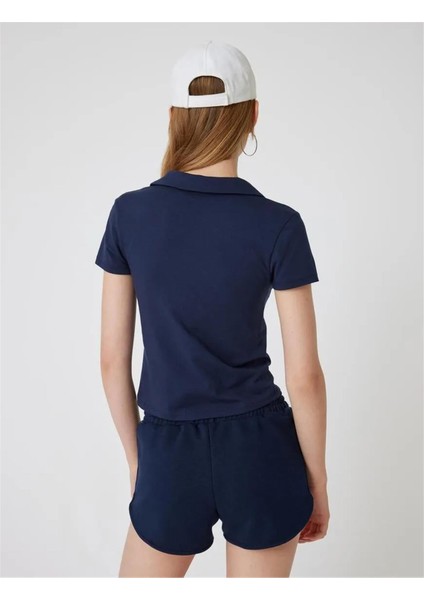 Polo Yaka Tişört Fermuarlı Slim Fit Kısa Kollu fırsatları
