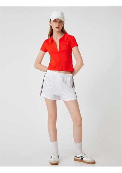 Polo Yaka Tişört Fermuarlı Slim Fit Kısa Kollu fiyatları