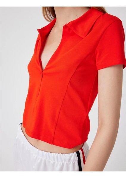 Polo Yaka Tişört Fermuarlı Slim Fit Kısa Kollu indirimleri