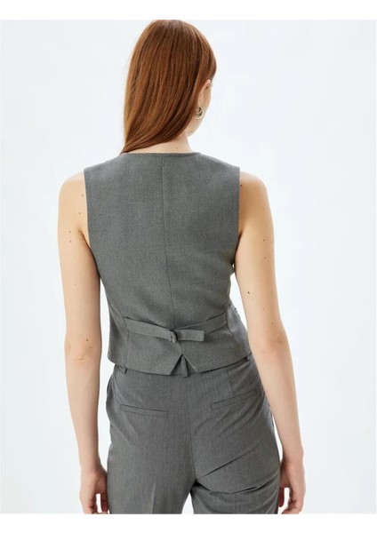 Blazer Yelek Düğmeli V Yaka Slim Fit fırsatları