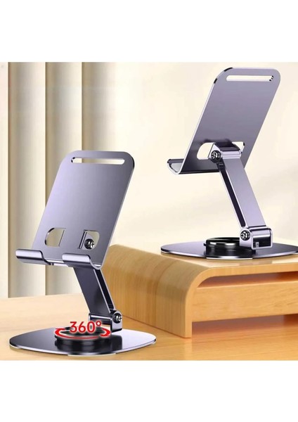 360° Dönen Metal Masaüstü Tablet ve Telefon Standı