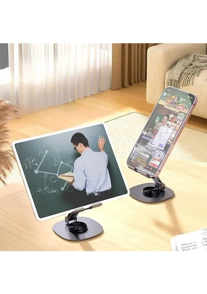 360° Dönen Metal Masaüstü Tablet ve Telefon Standı