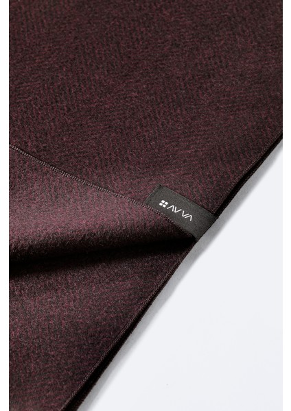 Erkek Bordo Viskon Karışımlı Püsküllü Desenli Şal A32y9413