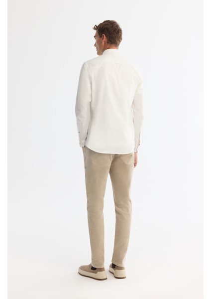 Erkek Regular Fit Beyaz Düğmeli Yaka %100 Pamuk Oxford Basic Gömlek B002034 fırsatları