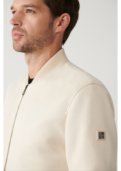 Erkek Bej Bomber Yaka Fermuarlı Süet Görünümlü İnce Mont A32Y6040 fiyatları