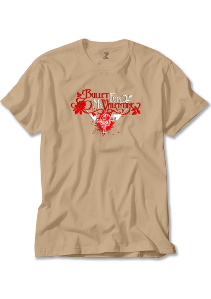 Bullet Gor My Valentine Skull Classic Krem Tişört