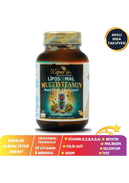 Lipozomal Multivitamin 13 Vitamin & 6 Mineral Cilt - Saç - Tırnak & Enerji | Akıllı Gıda Takviyesi