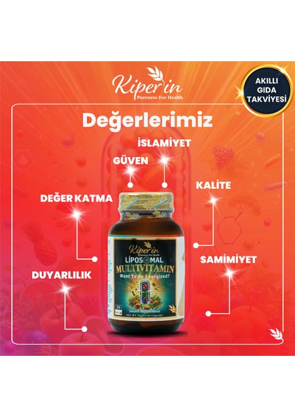 Lipozomal Multivitamin 13 Vitamin & 6 Mineral Cilt - Saç - Tırnak & Enerji | Akıllı Gıda Takviyesi