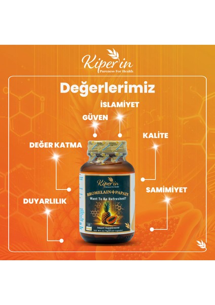 Bromelain(2500 Gdu) & Papain - Doğal Proteolitik Enzim (30Kapsül & 700mg) | Akıllı Gıda Takviyesi