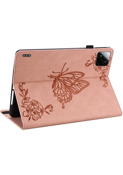 Xiaomi Pad 7 Pro / Pad 7 Kılıf Için Çiçek Baskı Pu Deri Tablet Kılıfı, Kart Yuvaları Ile-Pembe (Yurt Dışından) fırsatları