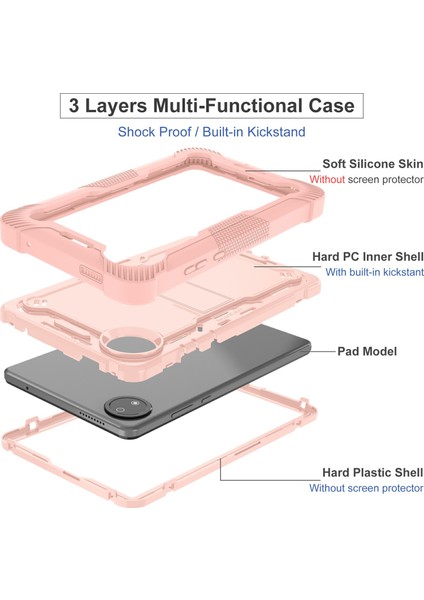 Xiaomi Redmi Pad Se 4g 8.7 Inç Kılıf Silikon + Pc Tablet Koruyucu Kapak Stand-Gül Altın Için (Yurt Dışından)