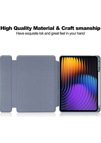 Xiaomi Pad 7 Kılıf 360 Derece Dönebilen Pu Deri + Klavyeli Akrilik Tablet Kılıfı-Mor (Yurt Dışından)