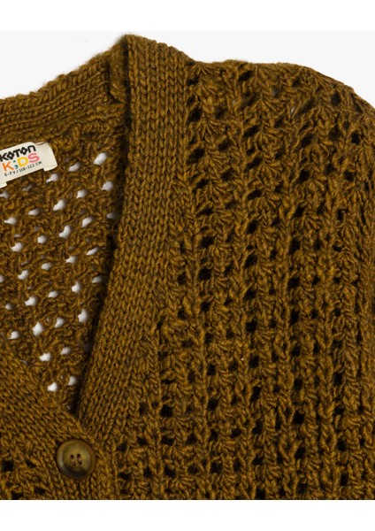 V Yaka Uzun Kollu Ajurlu Triko Hırka modelleri