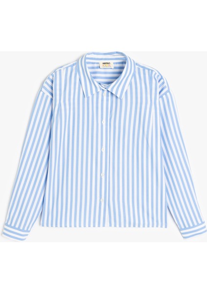 Pamuklu Uzun Kollu Çizgili Gömlek