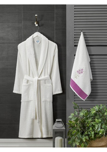 Krem K Havlulu Bornoz 2li Set