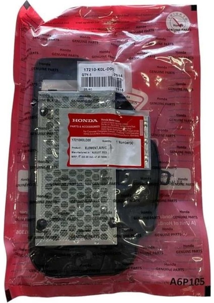 Activa 125 Hava Filtresi Honda Poşetli